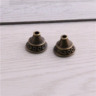 Antique Bronze Сладкий колокольчик, 30 шт., 11*14*14 мм, два цвета, бусины, колпачки, Очаровательные Полые Цветочные Подвески, ювелирные аксессуары, сделай сам, сосуд, подвески - Окраска металла: Antique Bronze