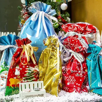 

New Hot 15/10pcs One-Tug Bags Christmas Drawstring Gift Bag Set Large Capacity Drawstring Christmas Gift Bags SMD66