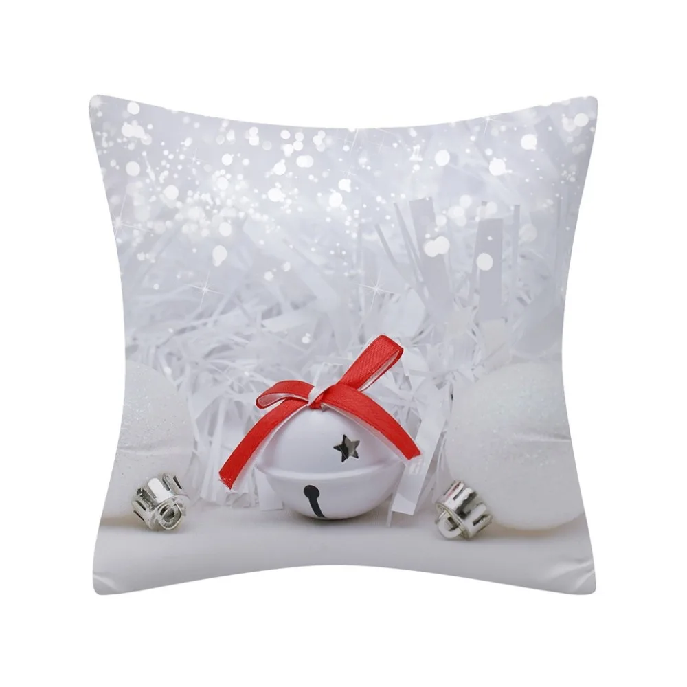  white Christmas peach skin pillowcase 45X45cm Christmas pillowcase flash polyester mulberry silk pillowcase billie elish 30S17 (13)