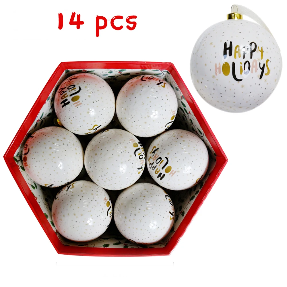 thumbnail image 1 of 14 bolas de árbol de Navidad de 7,5 cm, adornos colgantes, bolas de plástico, decoraciones para el hogar, vacaciones, Navidad, Año Nuevo, regalo, 1 of 5