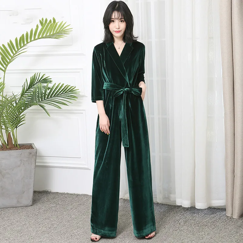 

Spring Autumn Jumpsuit Overalls for Women Clothes 2020 Korean Vintage Loose Playsuit Long Jumpsuits Macacao Feminino ZT4789