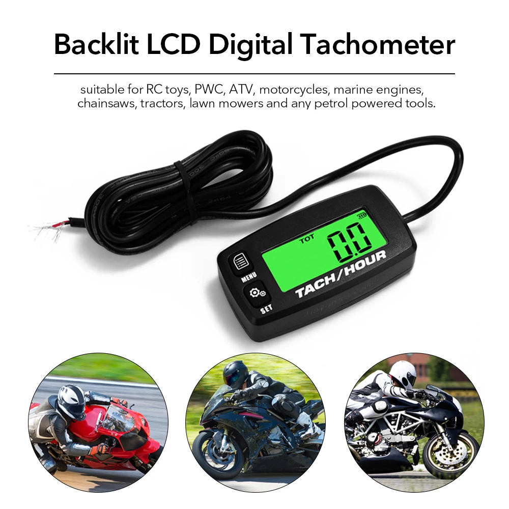 Honda Lawnmower /& Generator Digital Tachometer Tach /& Hour Meter w// RPM Recall