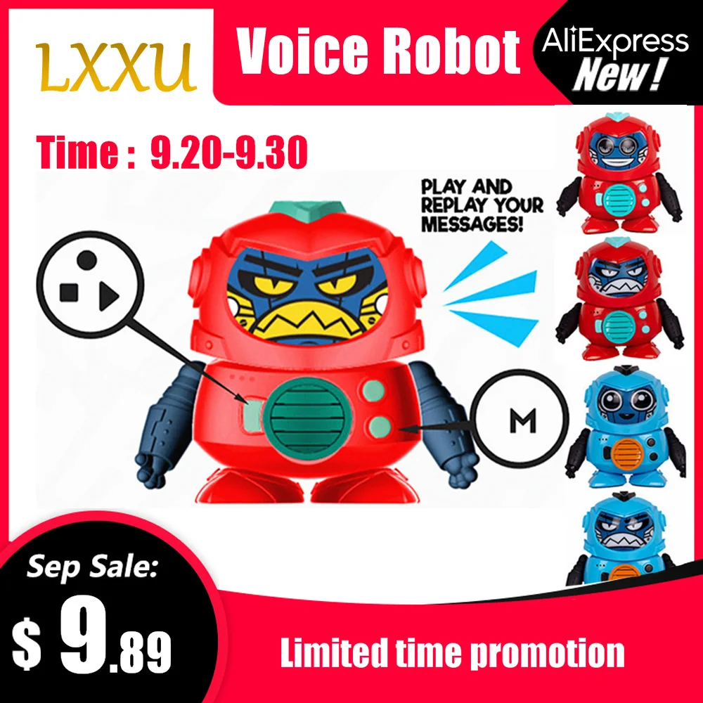 LXXU развивающие игрушки мини-робот изменить голос с разным лицом и запись Повторите Детские интерактивные игрушки для записи голоса
