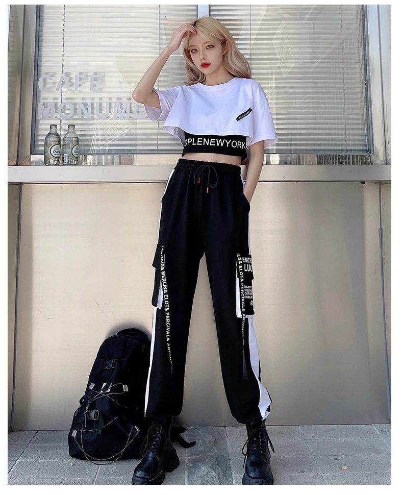 Summer Casual 3 Piece Sets Women Short Sleeve Crop Tops+