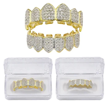 

18k Gold Plated Top Upper Teeth Grill Iced-Out CZ Tooth Mouth Grills