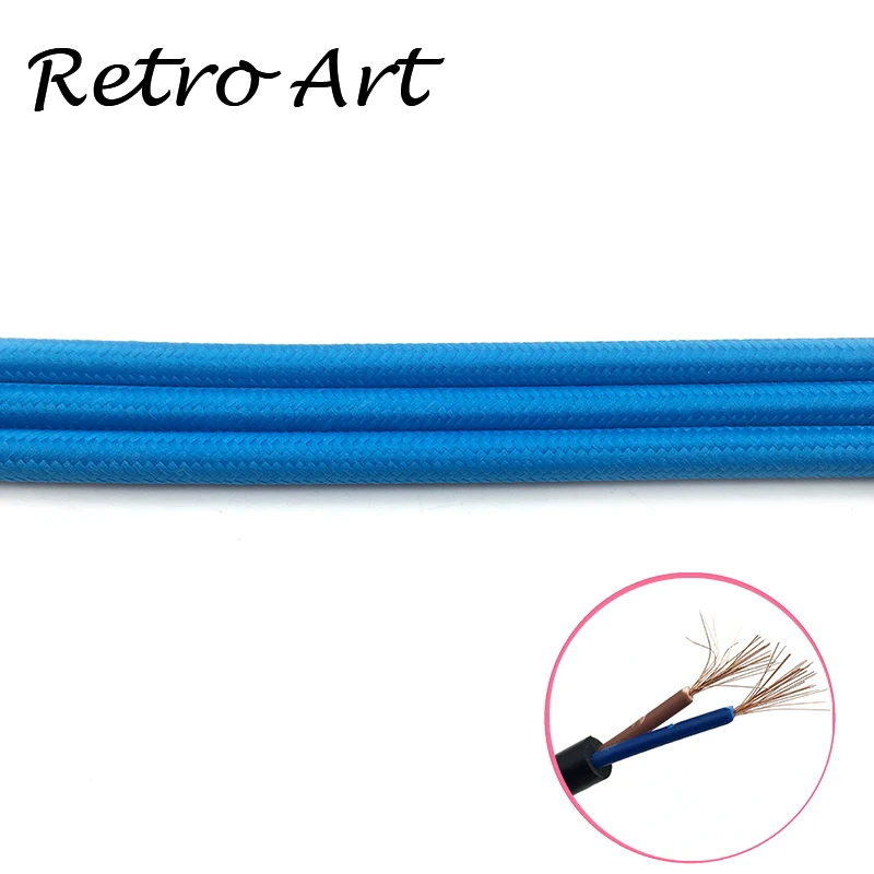 

vintage style lamp cord retro flexible Textile Braided Fabric Cable