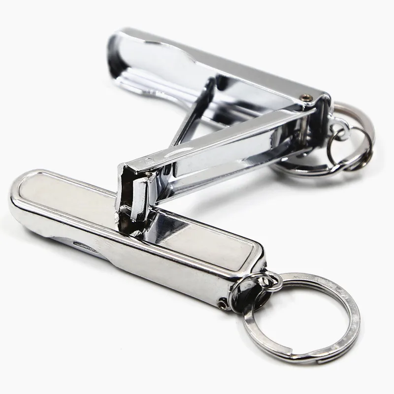 1PC Folding Nail Cutter Clippers Stainless Steel Nail File Keychain
