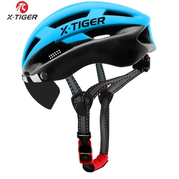

X-TIGER Pro 3 Colors Cycling Helmet With Windproof Lenses Ultralight Mountain Bike Helmet Road MTB Bicycle Helmet For Man