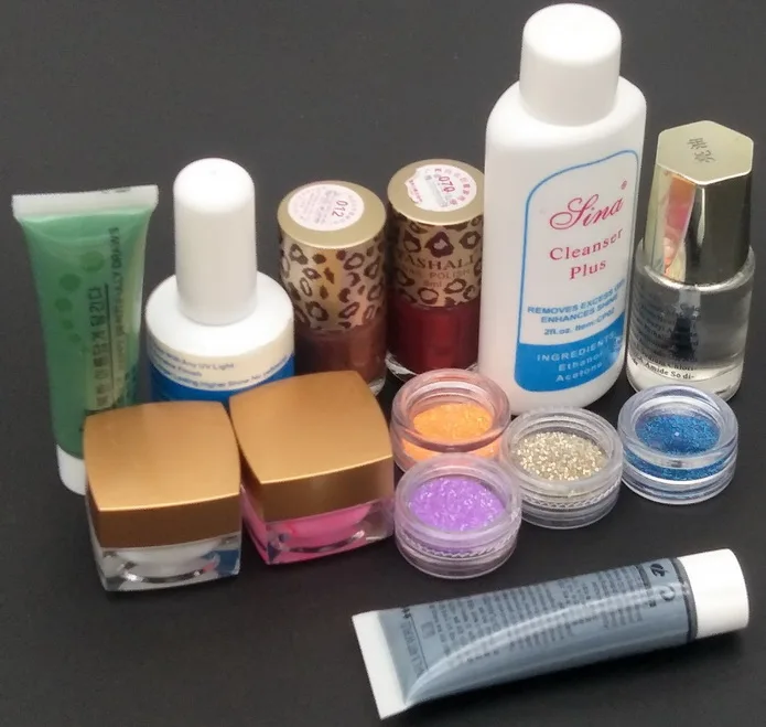 Super Manicure Set for Nail Kit with Topcoat Nail Cleanser colorful Gel Sticker Nail Polish Kit 2