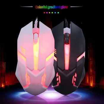 

LED 2000 DPI USB Computer Mouse Ergonomic Wired Gaming Mouse Button Gamer Mice S1 Silent Mause With Backlight For PC Laptop