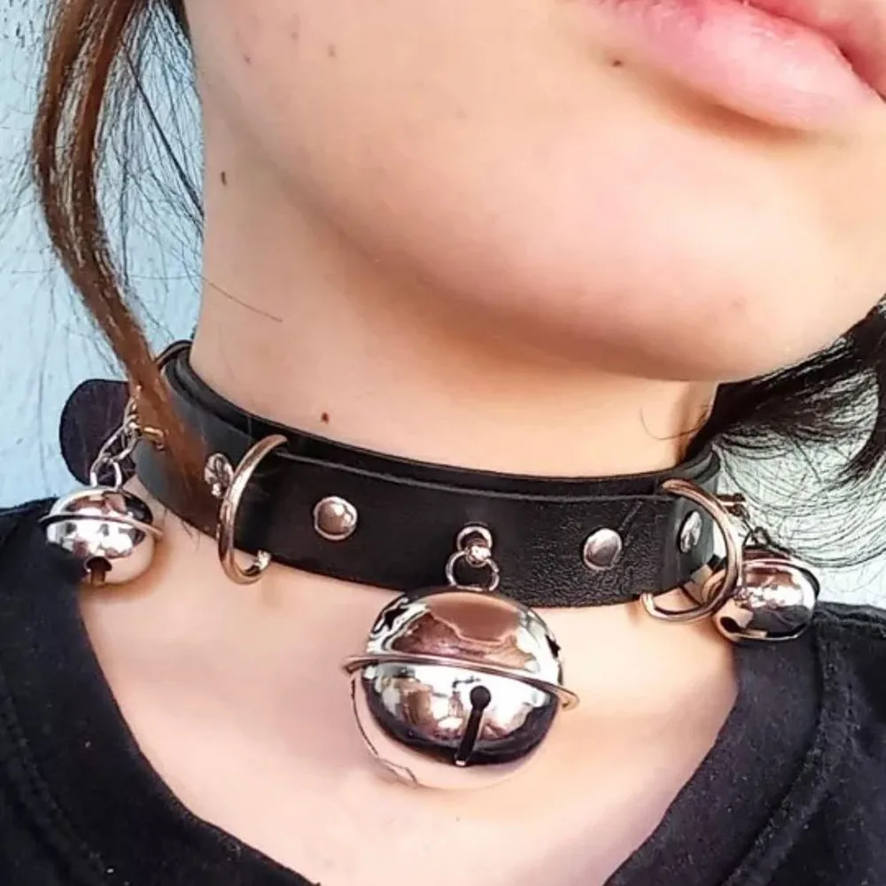 B.CYQZ Gothic Choker Necklaces Men Women Pu Leather Necklace Rock Kpop Punk  Neck Collars Black