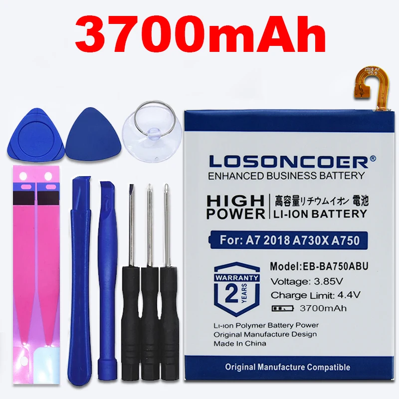 LOSONCOER EB-BA750ABU 3700 мА/ч, Батарея для samsung Galaxy A7 версия A730X A750 SM-A730X A10 SM-105F/постоянного тока