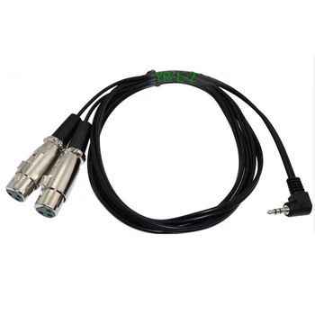 

Right Angle 3.5mm Mini Stereo Male to 2 XLR Female Breakout Y-Cable