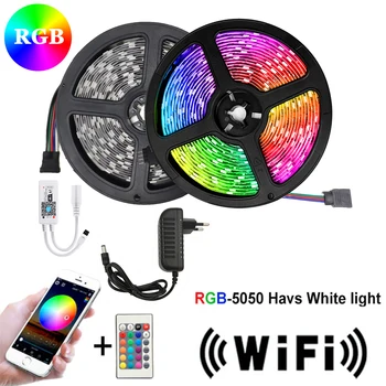 

LED Strip Light 5050 RGB 24 key WIFI Controller Set Epoxy Waterproof Colorful Flexible Light Bar 60 Lights Per Meter Mobile APP