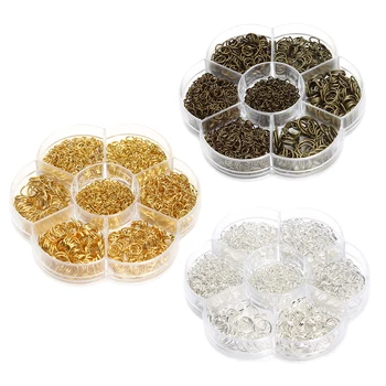 

3 Colors 1450Pieces Each Box Metal Open Jump Rings Mixed Jewelry Making Findings
