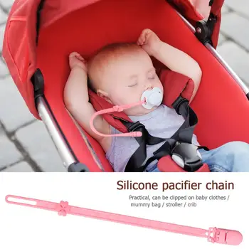 

Silicone Adjustable Baby Pacifier Clips Chain Infant Toddler Feeding Nipple Soother Holder with Anti-lose Safety Buckle