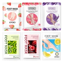 PUTIMI 6Pack Exfoliation Foot Mask Remove Calluses Dead Skin Peeling Exfoliating Scrub Heel Pedicure Socks Feet Peel Masks