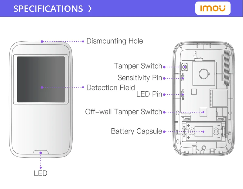 alarm lamp Dahua imou Smart 433MHz Wireless PIR Motion Sensor Automatic Infrared Detector For Home Alarm System Host Pet Immunity Detector ring security system keypad