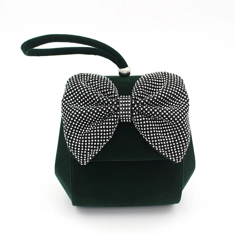 New Arrival Women Ladies diamond Party Bag Beaded Clutch Handmade 2021 New Color Beaded Suede Butterfly Evening Bag Purse