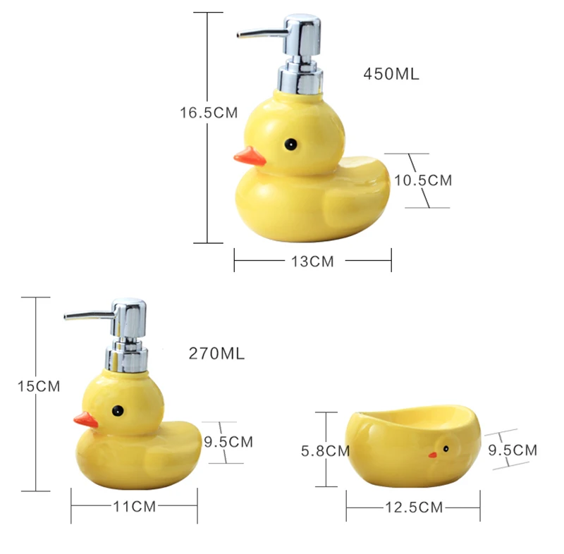 450 мл керамический диспенсер для мыла с милой уткой, косметика, лосьон, шампунь, бутылка для жидкости, домашний диспенсер для жидкого мыла, аксессуары для ванной комнаты
