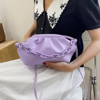 

Clip Cloud Bags Chain Design Crossbody Bags For Women 2020 Summer Small Fashion Luxury Shoulder Handbags Cross Body Bag
