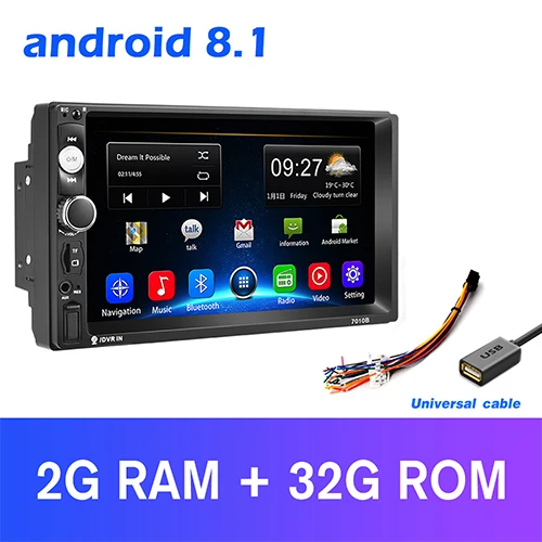 Podofo 2din Автомагнитола Android Mirrorlink Bluetooth gps Wifi FM Автомобильный мультимедийный MP5 плеер для Volkswagen Nissan hyundai Авторадио - Цвет: 2 32G Radio