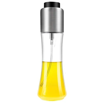 

BBQ Oil Spray, Portable Transparent Glass Olive Oil Spray Bottle 180Ml, Suitable for BBQ, Cooking, Kitchen Baking, Frying, Salad