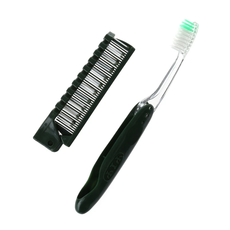 2в1 портативная складная Массажная расческа для волос, Складная зубная щетка, цвет - Цвет: Army Green