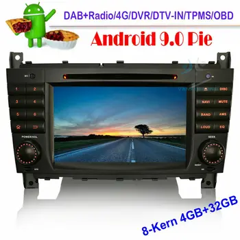 

7"Android 9.0 Bluetooth Car Radio Multimedia DVD Player DAB+WIFI GPS NAVI for Mercedes C-Class W203 S203 CLC Class CLC W203 W209