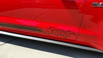 

For 2pcs for Mustang 3 Pony Running Side Rocker Stripe graphics set