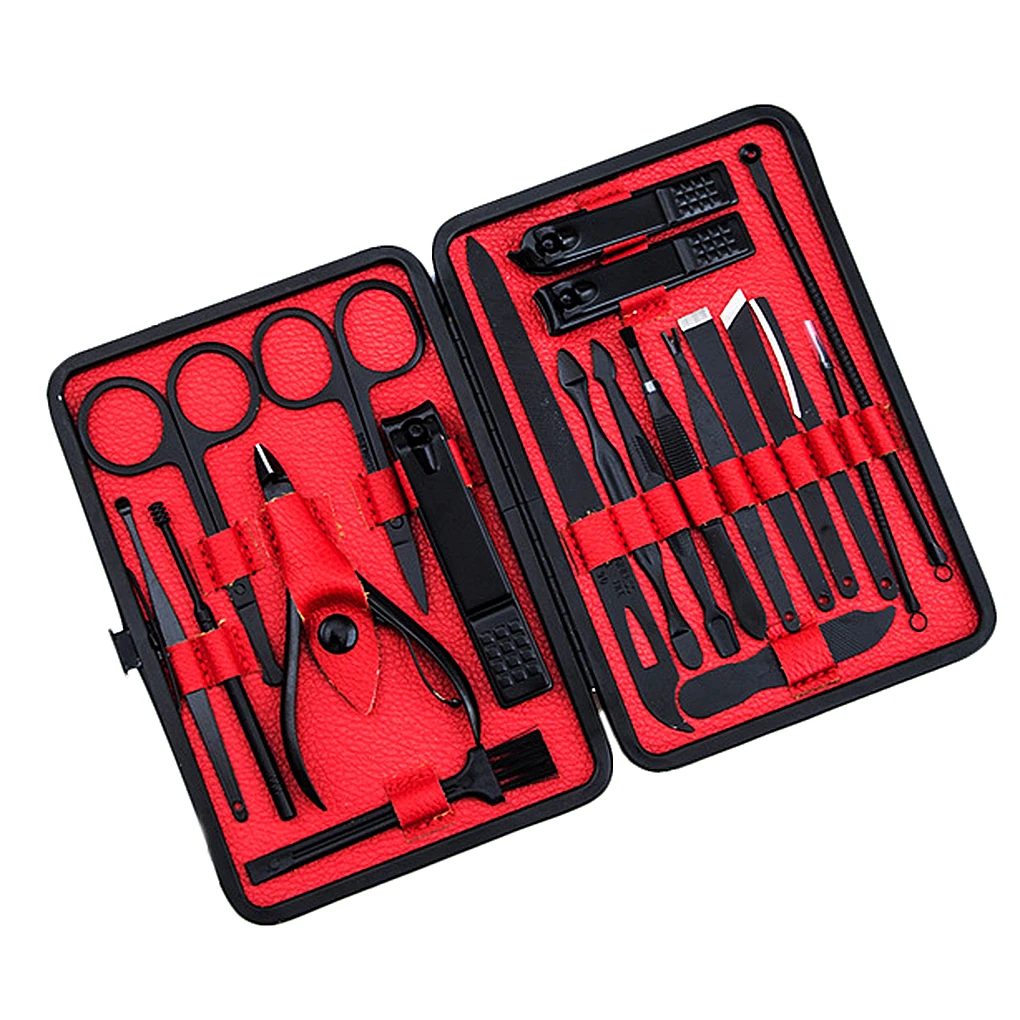 

20pcs Stainless Steel Nail Scissors Pliers Acne Removal Needles Clippers Beauty Pedicure Tool Kit Tweezer Knife Manicure