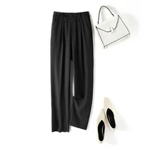 

Casual Pipe Pants Women Autumn New Casual High Waist Dark Gray Harlan Pants Small Nine-point Western Pants Cone OL Commuter