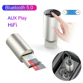 

JINSERTA Universal 3.5mm AUX Bluetooth 5.0 Receiver Adapter HiFi Car Mp3 Player TF Card Lossless Music Play Switch Folders