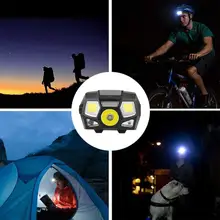 Portable Flashlight USB Rechargeable Smart Intelligent Sensor Headlight Bright Light Torch Outdoor Tools Waterproof LED Lamp Portable Flashlight USB Rechargeable Smart Intelligent Sensor Headlight Bright Light Torch Outdoor Tools Waterproof LED Lamp