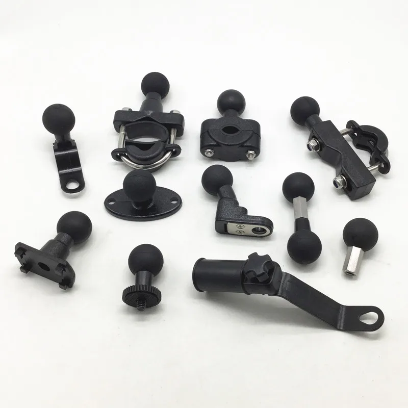 Soporte de teléfono con cabeza de bola para motocicleta, Base de montaje de teléfono GPS con orificio de 10mm para motocicleta Gopro, Xiaomi y iPhone, color negro
