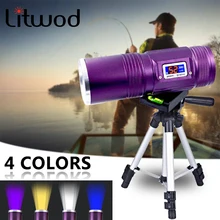 Angeln 4 Farben Lichter XM-L T6 Leistungsstarke Led Taschenlampe Taktische Zoomable Taschenlampe Lampe Wasserdichte Camping Gebaut in Batterie Laterne