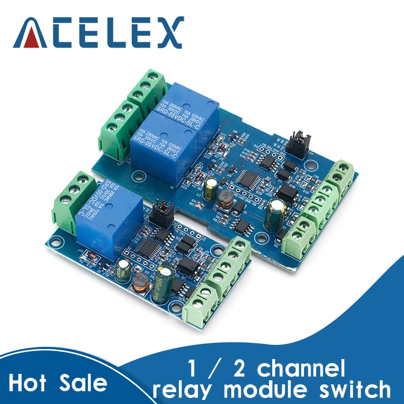 Modbus-Rtu 1/2 канала 7-24 В релейный модуль 4-Канальный Релейный выход Modbus RTU 12