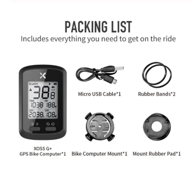 

XOSS G Plus Bike Computer GPS Computer Bicycle Bluetooth Wireless Stopwatch Waterproof Cycling Bike Sensor Speedometer Computer