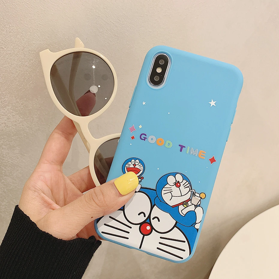 Милый чехол Doraemon для iPhone 11 Pro Max XR XS Max X мультяшный силиконовый чехол для телефона iPhone 8 7 6S 6 Plus 5 5S SE TPU чехол