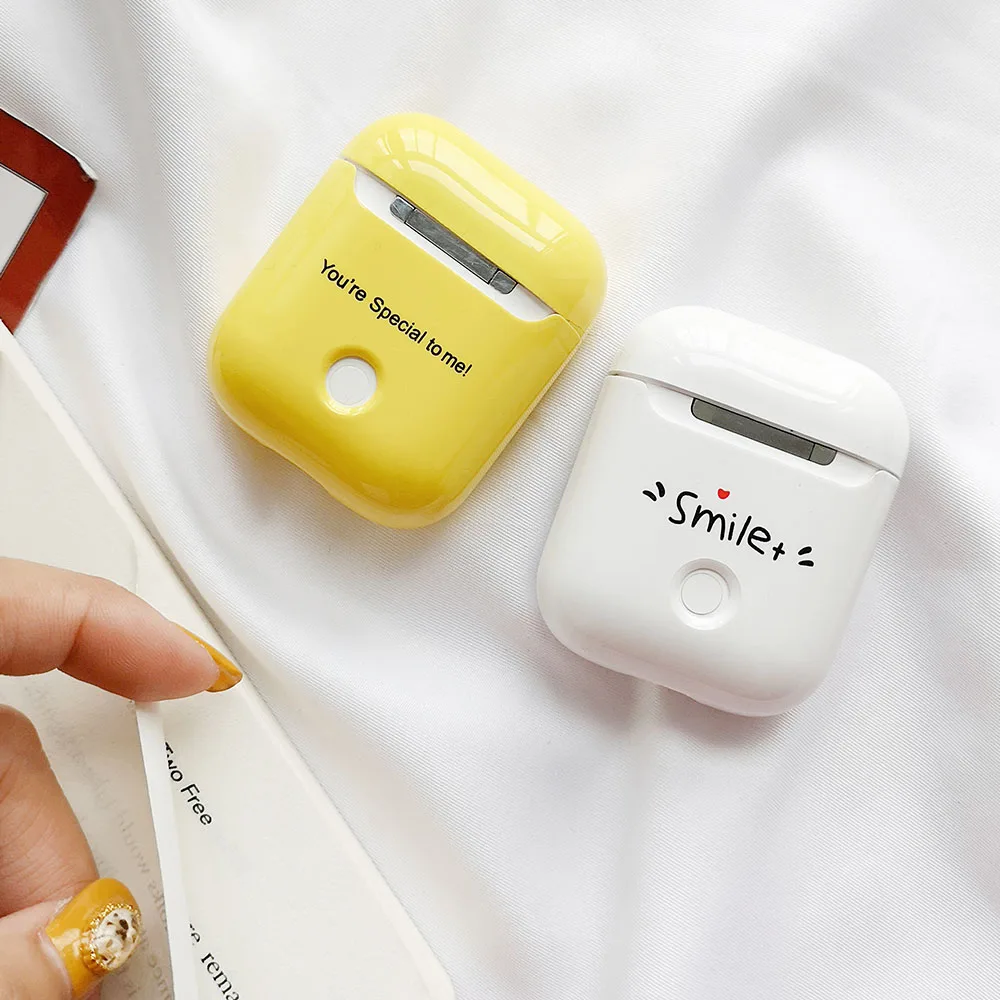 Чехол для наушников со смайликом для Apple Airpods 2 1 Air Pods чехлы с милым корпусом чехол для наушников AirPod Защитные чехлы для гарнитуры