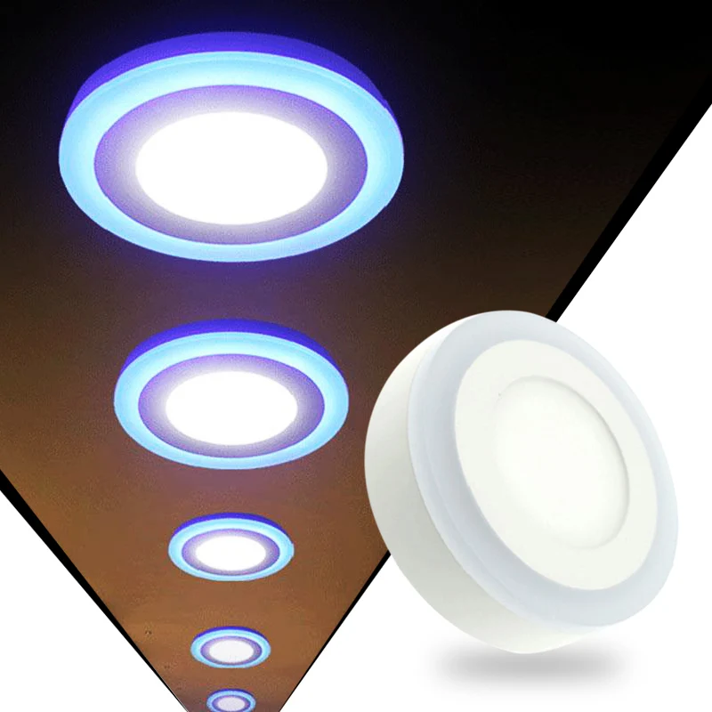 

LED Ceiling Lamp Platfond Light Downlight Blue+White Light 18W Household Supply