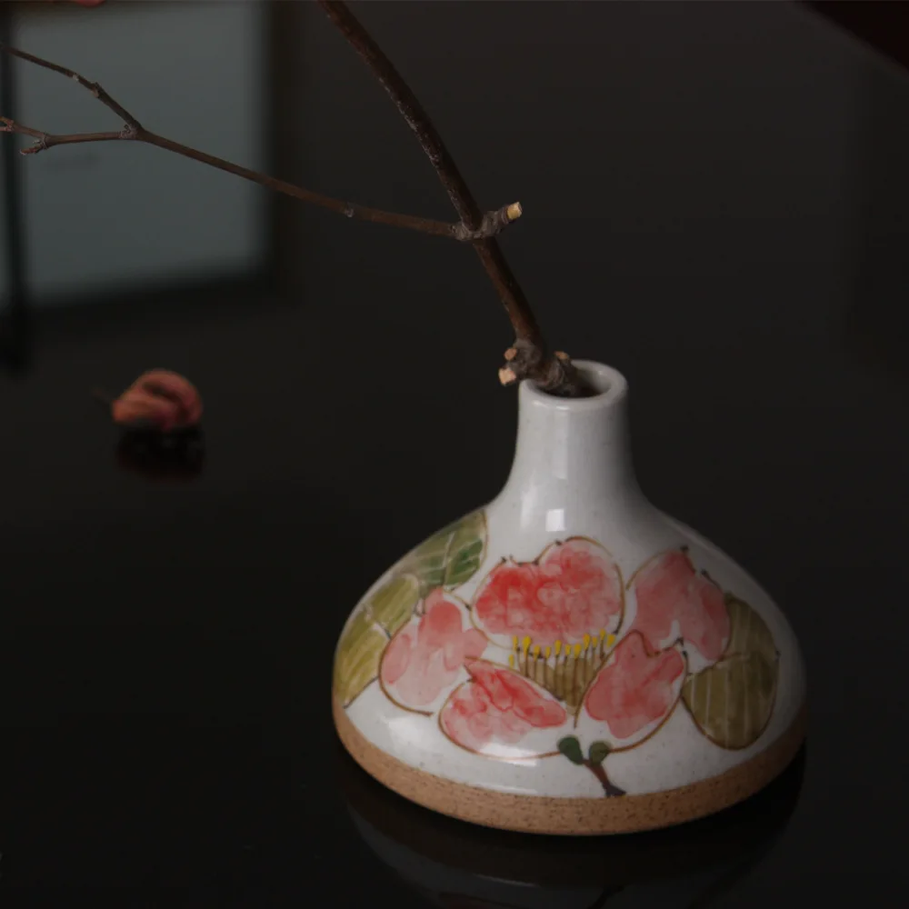 

Jindezhen Ceramics Vase Pure Manual Hand Colourful Camellia Flower Arrangement Organ Mesa Arts Goods Of Furniture For Display