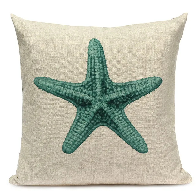 Decorative Cotton Retro Painting marine decoration Pillow Covers 45Cmx45Cm Square Replacement Printed Cushions Pillow Case - Цвет: 5