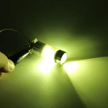 

H3 100W Fog Light Yellow 2323 LED DRL Projector Lamp Bulb 4300K NEW High power high lighting car bulb диодные лампы для авто