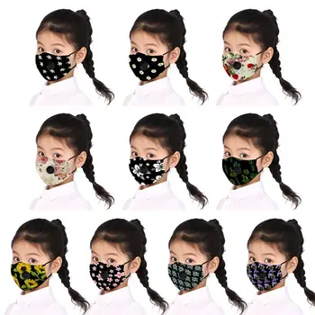 

Kids Printed Cotton Mouth Mask with Breathing Valve Replacement Filter Activated Carbon -pollution Respirator