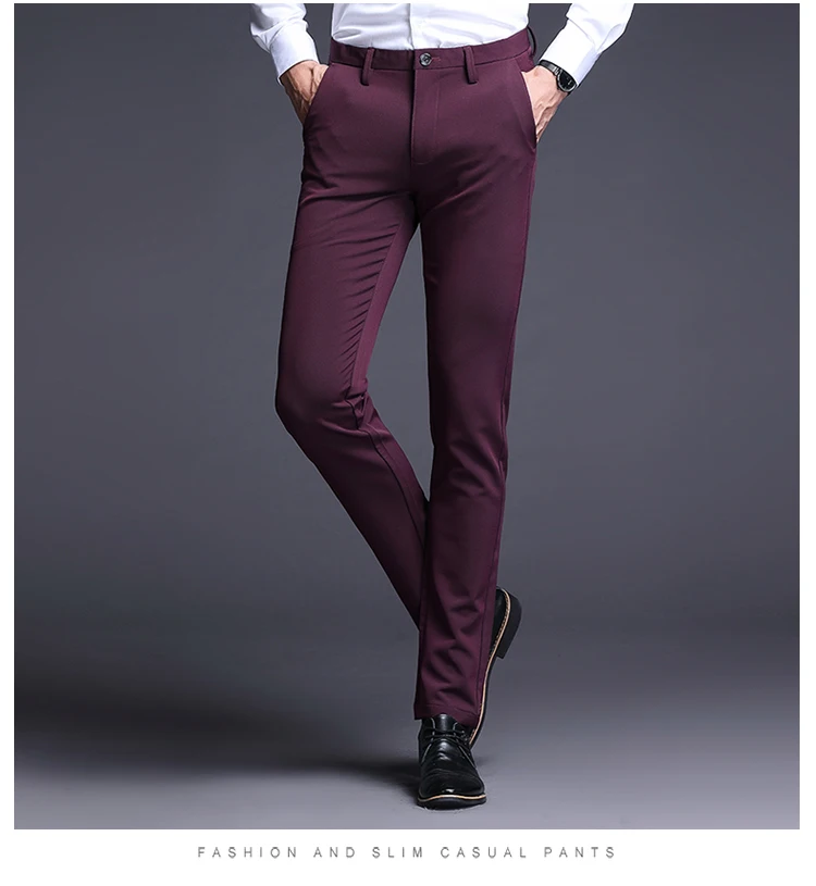 Autumn Men Slim Suit Pants Mens Fashion 