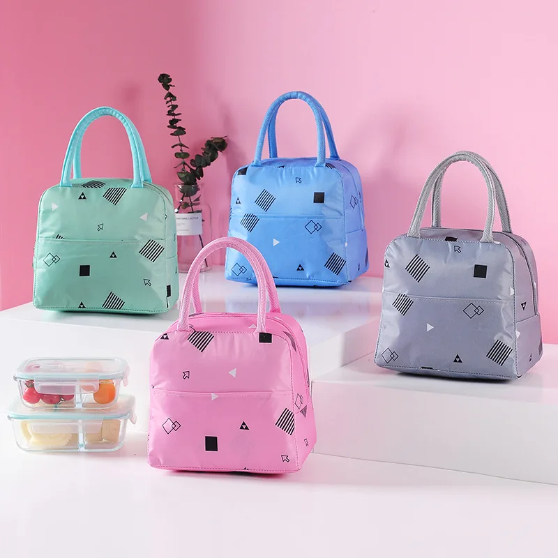 

Cold Insulation Thermal Bag Thick Bento Box Bag Ice Pack Students Hand Waterproof Lunch Box Bag Wholesale
