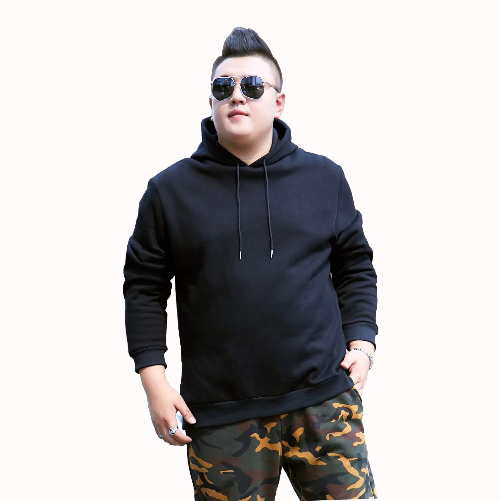 

Big Men Oversize Hoodies Sweatshirts Men's Long Sleeved Hooded Sweatshirt Plus Large Size Cotton Pullover Coat Black 5XL 6XL 7XL