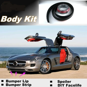 Koop Novovisu Bumper Lippen Voor Mercedes Benz Sls Amg Top Gear Winkel Spoiler Voor Auto Tuning Raden Body Kit + Strip