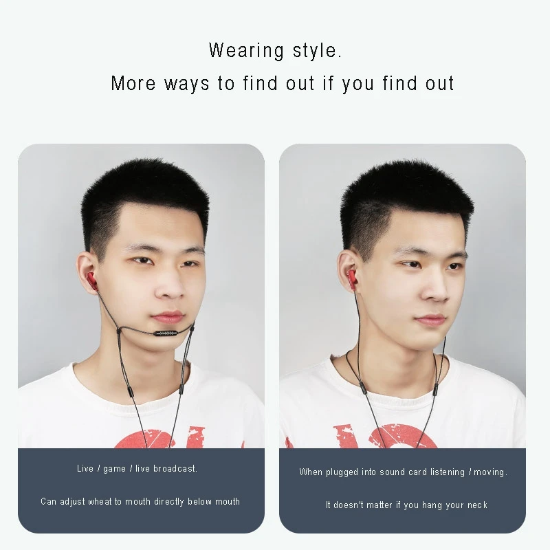 POLVCDG Anchor K Song Headset in Ear 1 5 Meter Live Sound Card Monitoring Cable Singing Computer Headset